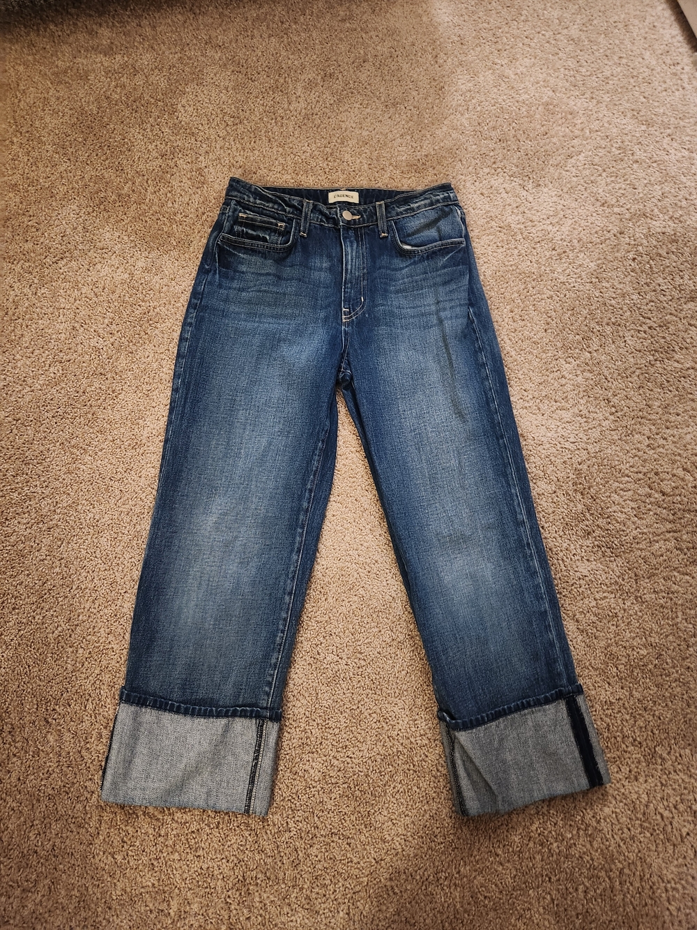 L'Agence Classic Wide Cuff Women's Jeans - Blue